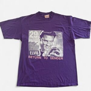 Vintage Colorado Ts Elvis Presley Return to Sender Purple Graphic T-Shirt XL